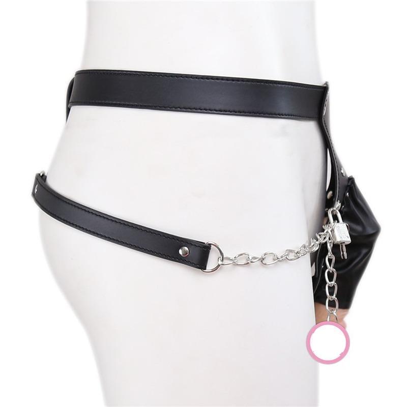 BDSM  Bondage Sexy Costume Sex Toys Slave Training Leather Sub Chastity Pants Penis Cage Underwear