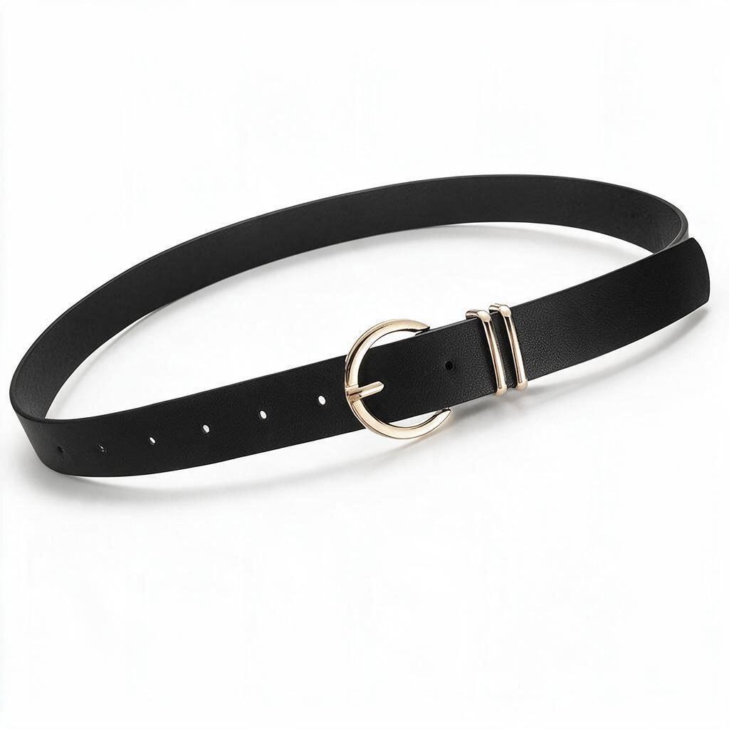 European & American Women's Round Buckle Fashion Waist Belt for Jeans - High-End, Versatile, Simple & Stylish Pin Buckle Pants Accessory