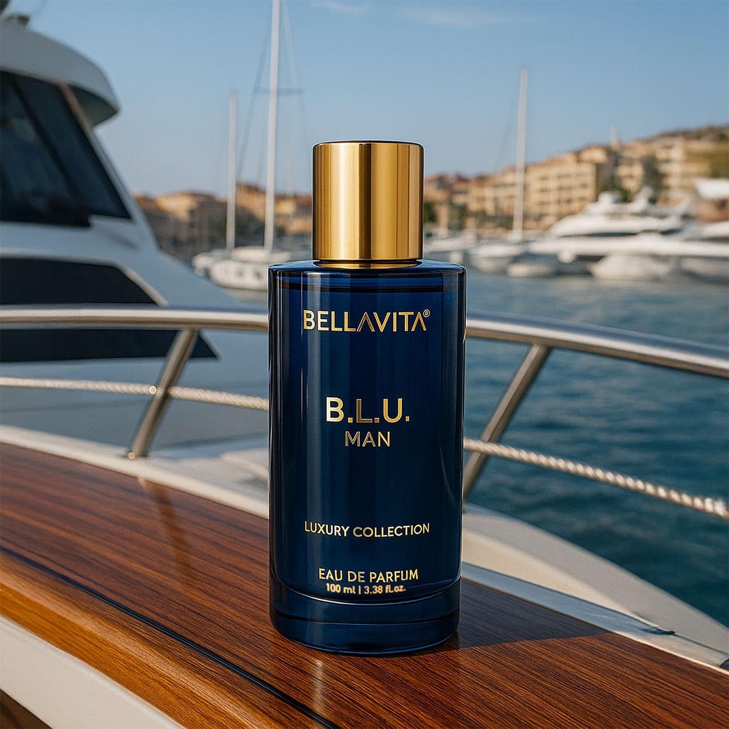 Bella Vita Luxury B.L.U Men Eau De Parfum Liquid Perfume With Lemon, Apple, Musk|Fresh, Refreshing, Energising Long Lasting Edp Fragrance Scent.