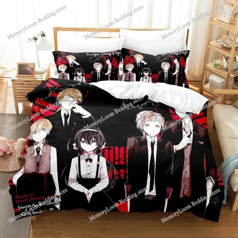 Home Textile Cartoons Bungo Stray Dogs Cover Duvet Cover Pillow Case Boy Girl Polyester Bedding Set King Queen Twin Size