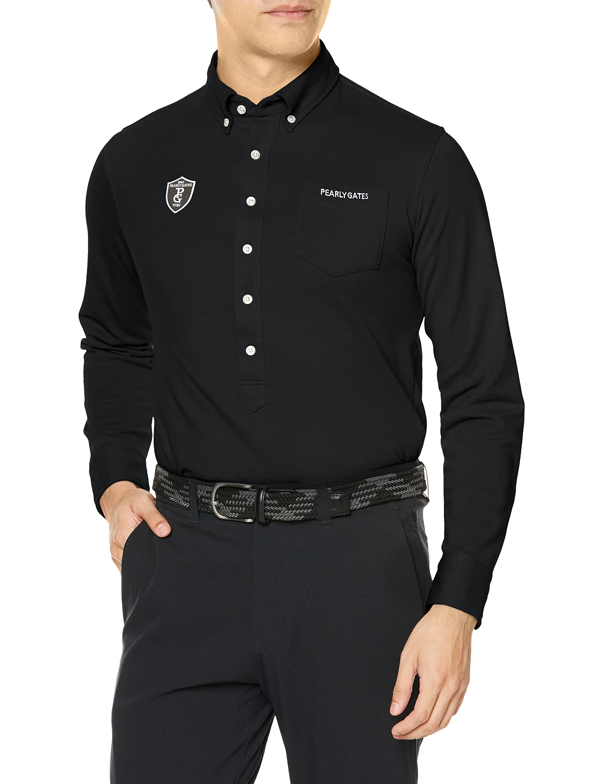 

Long Sleeve Polo Thermolite Lightweight and Warm 4 [PEARLY GATES] Men s Shirt, Pique, / 053-2261001 010_Black [M]