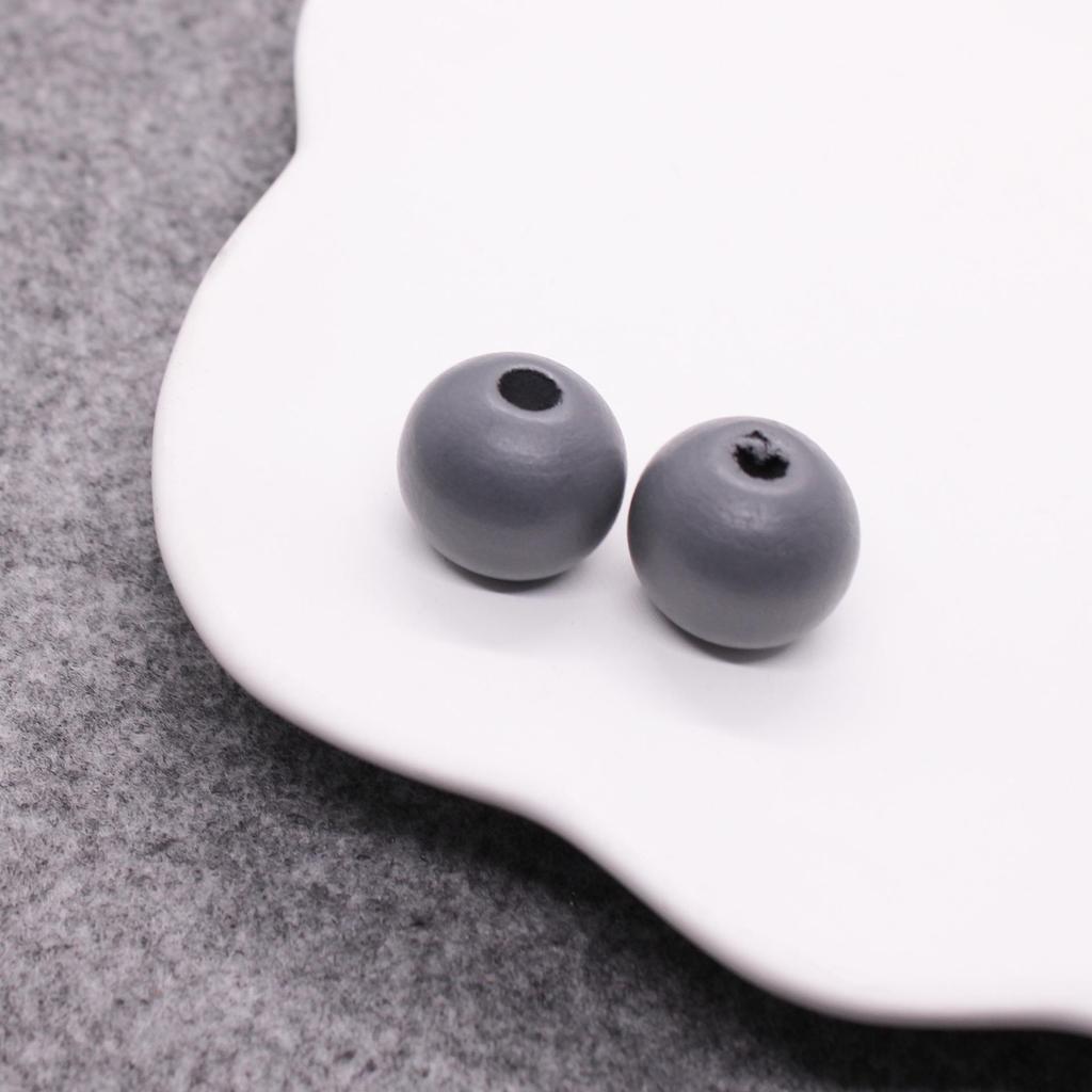 Children's Solid Color 16mm Wooden Beads - Colorful Round Beads for DIY Jewelry