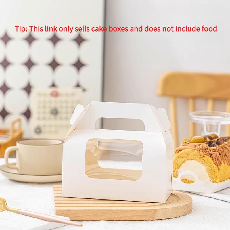 

10 Наборов Коробка для Упаковки Рулетов Мусс с Прозрачным Окном Цветная Коробка для Упаковки Тортов Портативная Коробка для Длинных Швейцарских Рулетов Картонные Коробки Контейнер для Десертов на Вынос 16x9x15cm 10sets