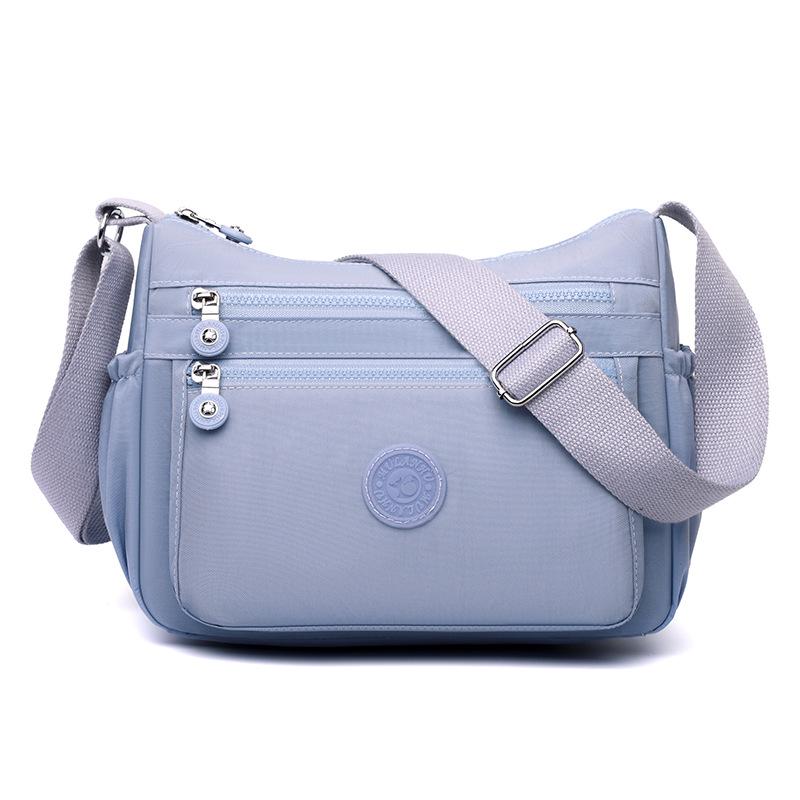 Urban Minimalist Women's Nylon Shoulder Bag - Casual Printed Small Square Bag for Middle-aged and Elderly