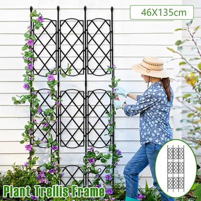 Trädgårdsväxt Spaljé Ram Stadiga Växtstöd Pinnar Utomhus Multifunktionell DIY Trädgårdssplaljé för Klätterväxter Dekorativ