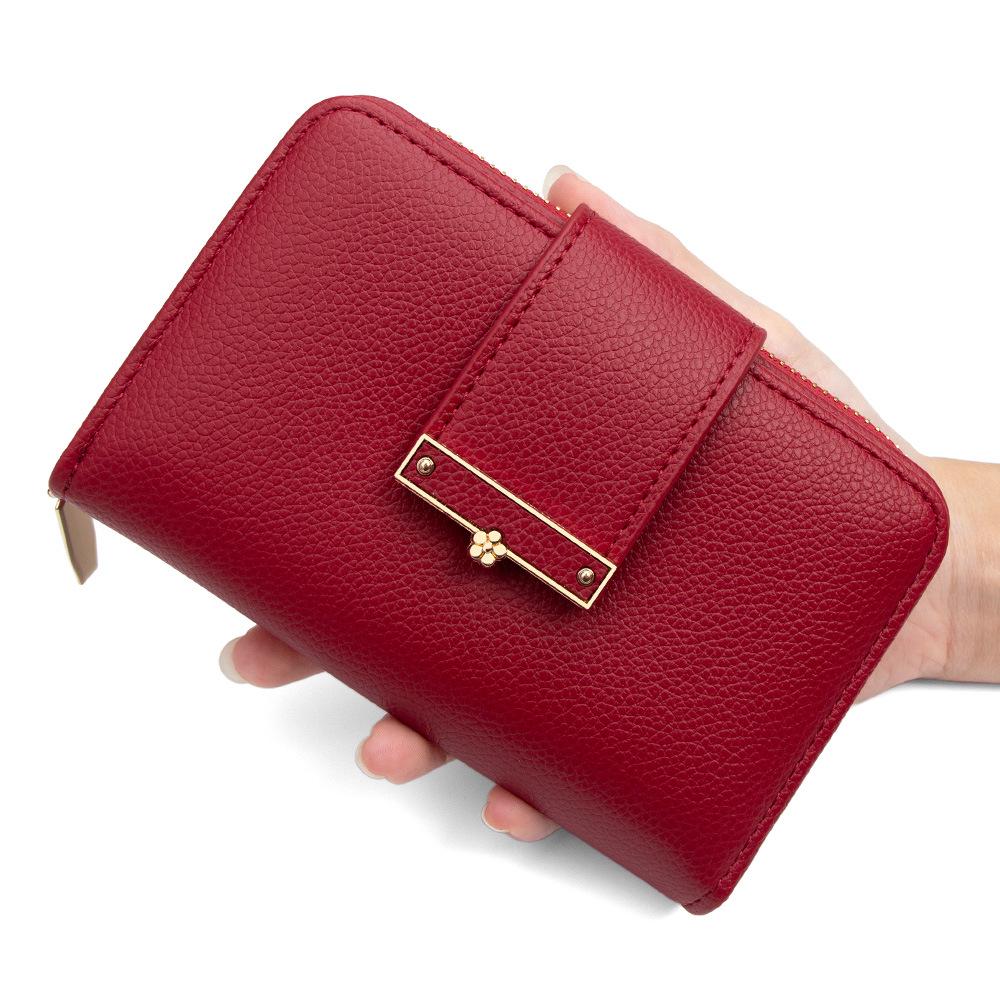 

Women s Multi-Card Slot Wallet & Clutch with Zipper Coin Purse червоний