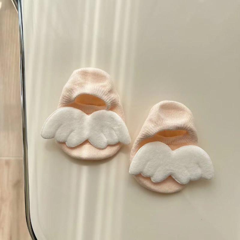 Chaussettes Ailes d'Ange pour Bébés Garçons Coton Élastique Couleur Unie Chaussettes Nouveau-nés Filles Printemps Été Antidérapantes Sol Coupe Basse pour