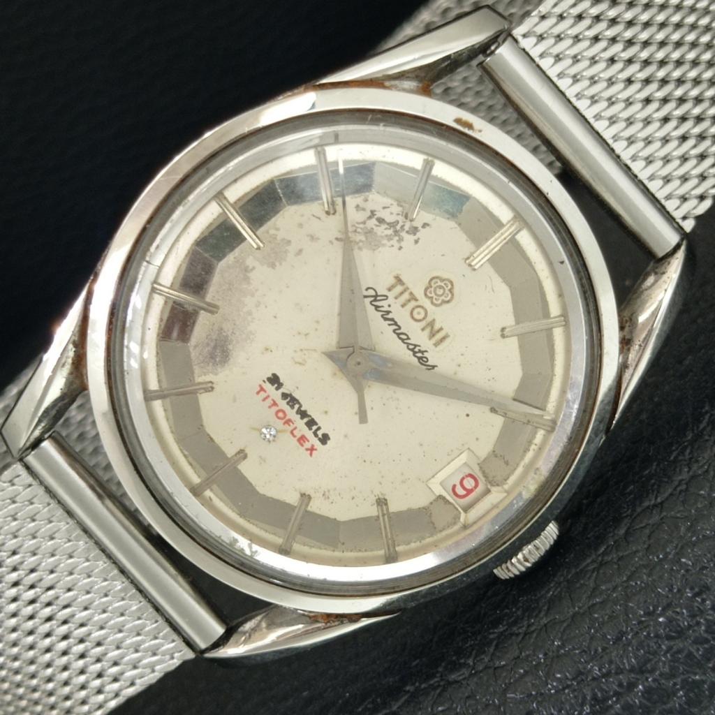 ВИНТАЖНЫЕ ШВЕЙЦАРСКИЕ МУЖСКИЕ ЧАСЫ TITONI AIRMASTER TITOFLEX С РУЧНЫМ ЗАВОДОМ a703251-1