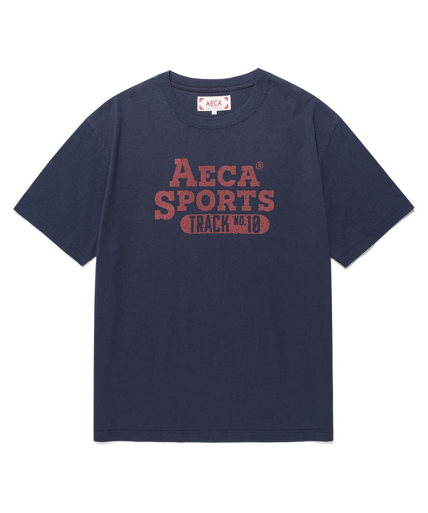 AECA Color Chain Stitch Aeca Sports Half Sleeve Tee-Navy
