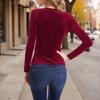 2025 European & American Women's Casual Pleated Top with Sexy Cross V-Neck