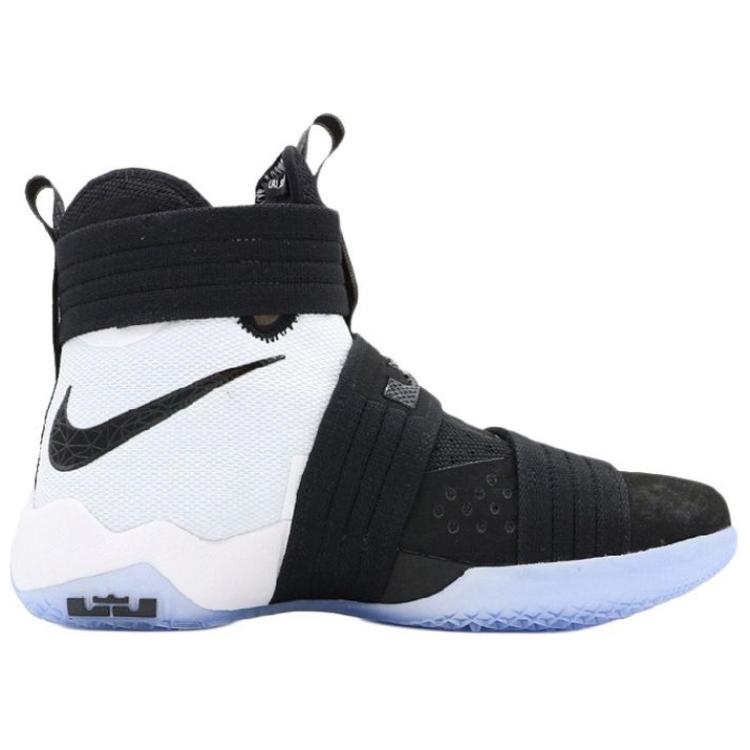 Nike LeBron Soldier 10 SFG EP Bequeme Vielseitige Rutschfeste Langlebige High-Top Basketballschuhe Herren Sneaker Schwarz Weiß 852419-001