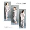 [ON NISHIKI] Women's Pajamas, Long Sleeves, Belly Wrap, Top and Bottom Set, Spring, Autumn, Waffle Fabric, Stretch, Wrinkle Resistant, Henley Neck,