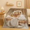 3D Billie Eilish Hit Me Hard and Soft Singer Flannel Blanket,Ultra Soft Warm Plush Throw for Home Bedroom Bed Sofa Cover Kids