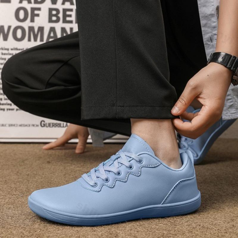 Fashion 2025 Spring Couples' Wide Toe Barefoot Shoes Lightweight Soft Soled Outdoor Sports Hiking Shoes Low Cut Lace Up Casual Sneakers