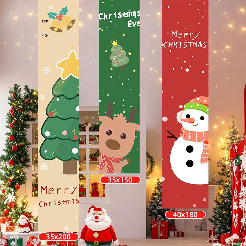 Christmas Scene Window Decoration & Photo Prop Wall Hanging Cloth