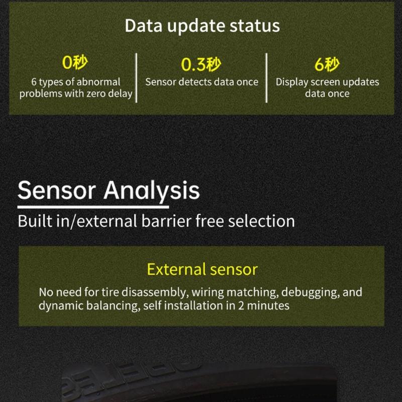Tire Pressure Detection System For Vehicles 4 Wheel Monitoring Lightweight Energy Saving ABS+PC Alarm Function