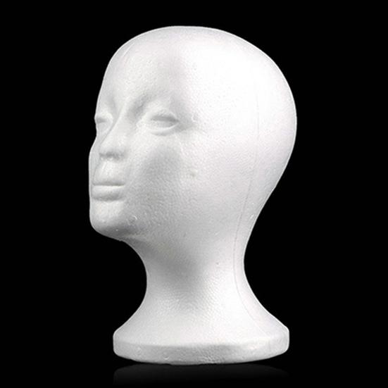 Female Head Model Foam Mannequin Head Hats Glasses Wigs Display Stand for Home Salon