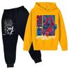 Kids Trendy Printed Pullover Hoodie and Sweatpants Set - Loose Fit Long Sleeve Casual 2 Piece Outfit