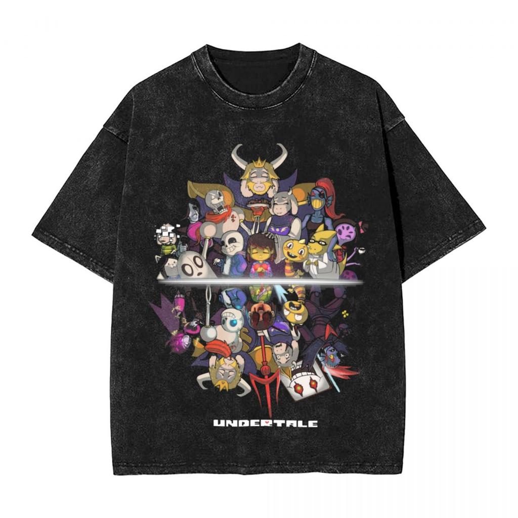 Undertale Sans And Papyrus T Shirts Harajuku Washed T-Shirts Undertale Graphic Tshirt Men Women Clothing Short Sleeve Tee Shirt
