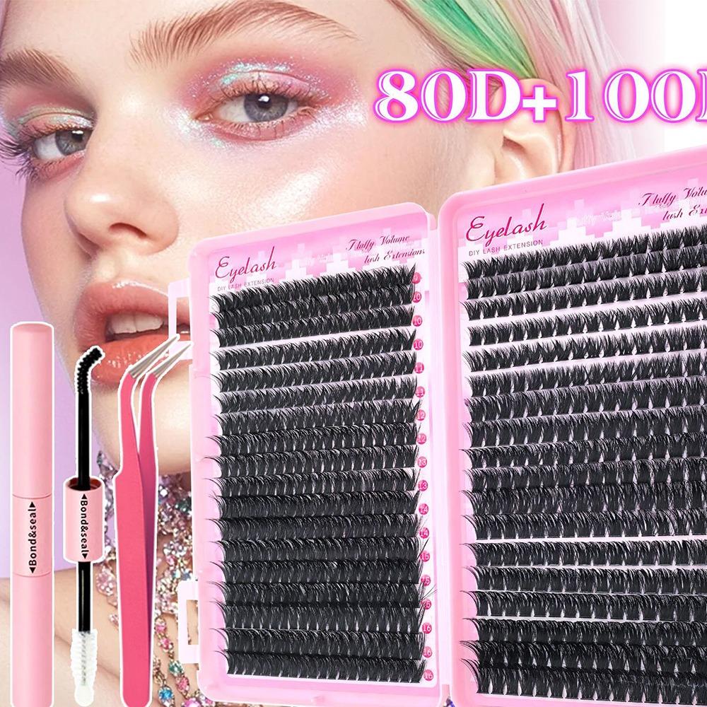 36 Rows 9-16mm Length 3D Faux Mink Lash Bond and Seal Fake Eyelash Makeup Enhancement