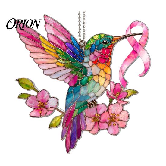 Porch Hanging Decor Hummingbird Sun Catcher, Acrylic Colorful Ornament, Red Bird Light Refraction Catcher Window Decor, Birthday Gift for Mom