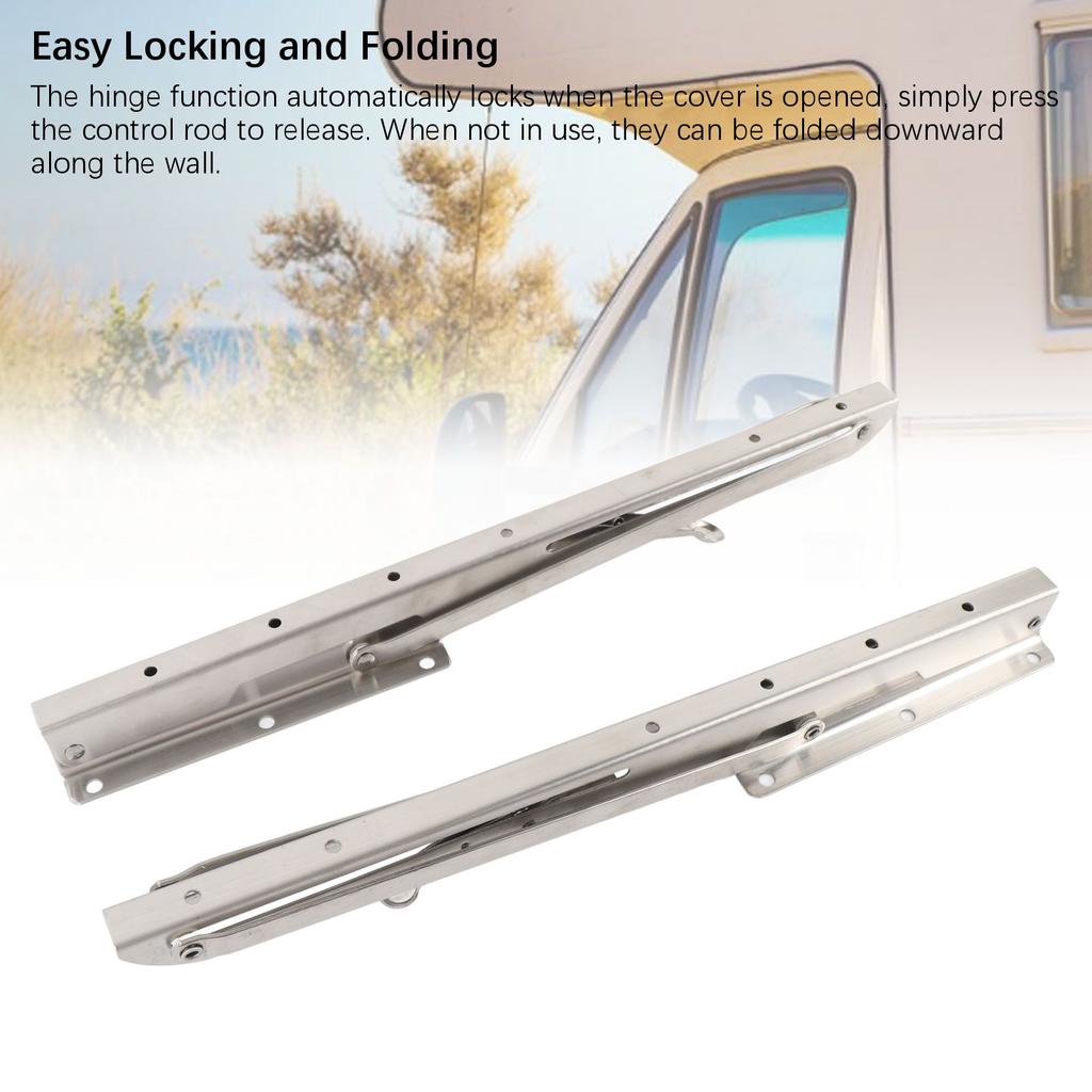 Folding Bench Table Wall Shelf 15.6 Inch Heavy Duty Stainless Steel Wall Mounted Shelf Hinge Bracket for Bench Table