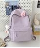 School bag letter simple Mori backpack ins style casual versatile commuter college student school bag large capacity solid color backpack