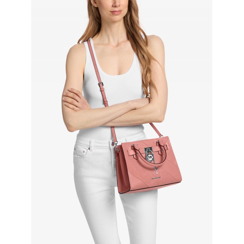 Michael Kors Landon Small Satchel Mk Signature Sunset Rose 35f6shms1y7320