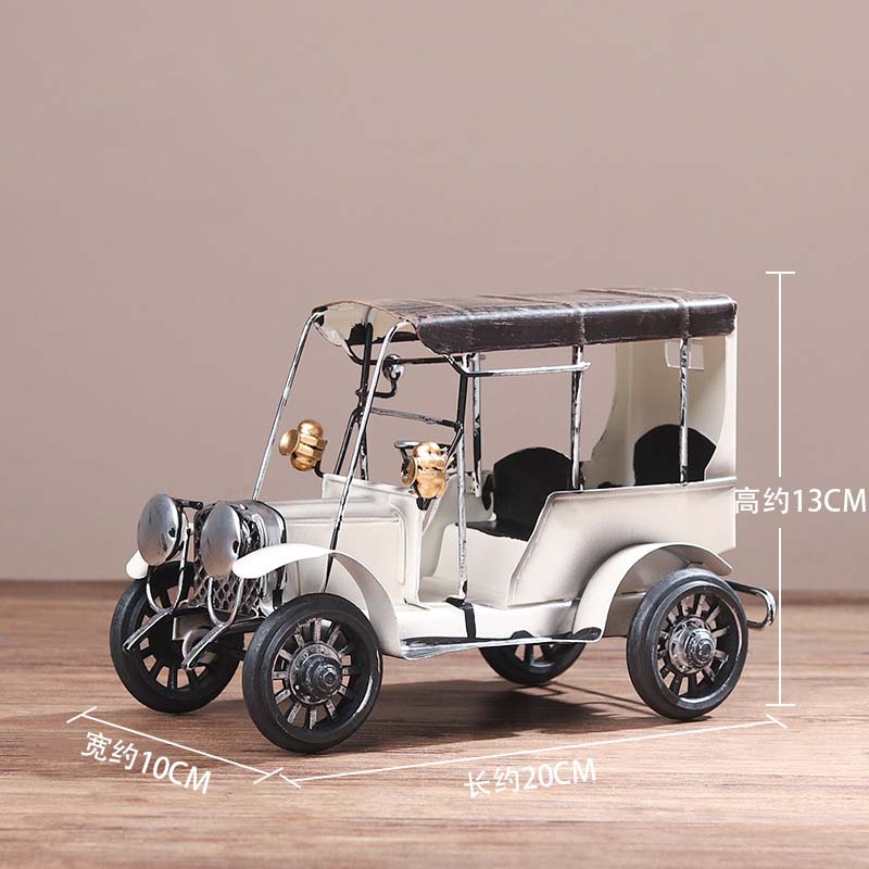

Ретро-ностальгическая жестяная антикварная модель автомобиля Искусство Креативное украшение для дома Аксессуары Украшения для рабочего стола Детские игрушки Подарки белый