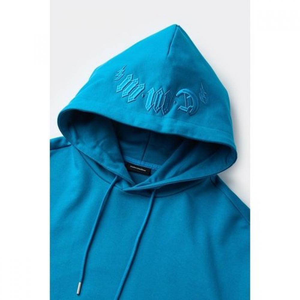 Customellow Blue Oversized Graphic Embroidered Sweat Hoodie Cwtaw25631bux