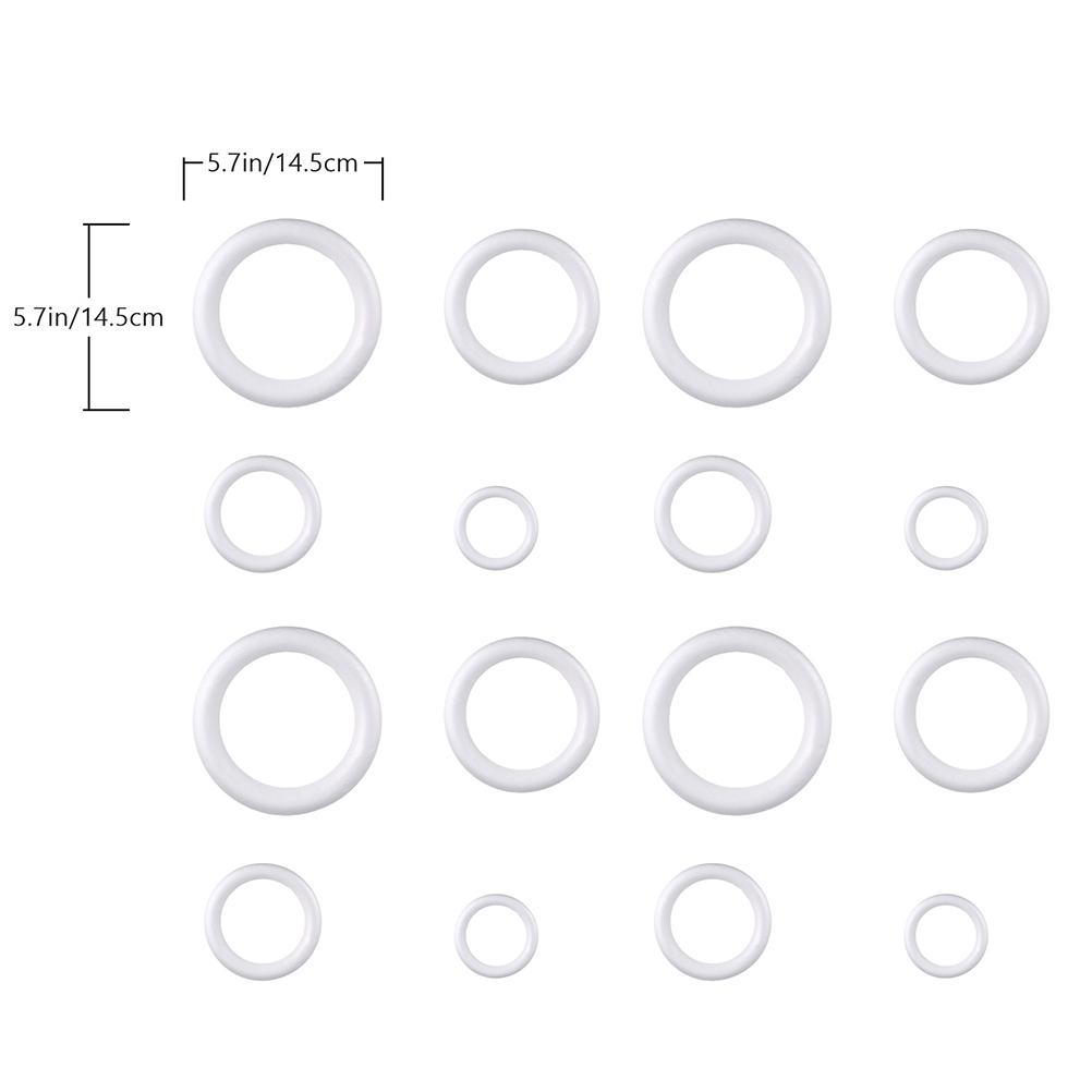 24Pcs Round Craft Wreath Rings Foam Donut Shape for DIY Holiday Crafts Christmas Decoration Wreath Making Accessories