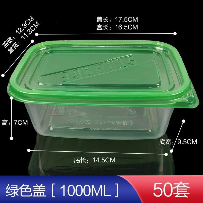 Disposable Plastic Food Container With Lid Rectangular Transparent Bento Box Fruit Salad Takeaway Storage
