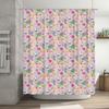 Cute Cat Pattern Shower Curtain Woodland Animal Forest Bathroom Decor Set Waterproof Fabric
