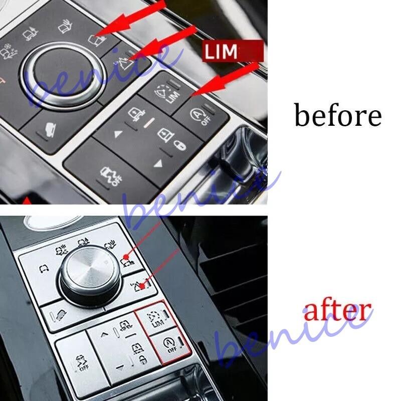 Für Range Rover L405 13-17 Silber Aluminium Mittelkonsolen-Knopfschalter-Aufkleber