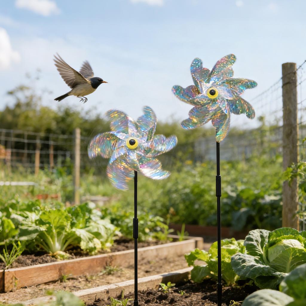 Bird- Windmill — -Reflective Children's Toy & Outdoor Bird Deterrent For Balconies And Gardens (7- Windmill)