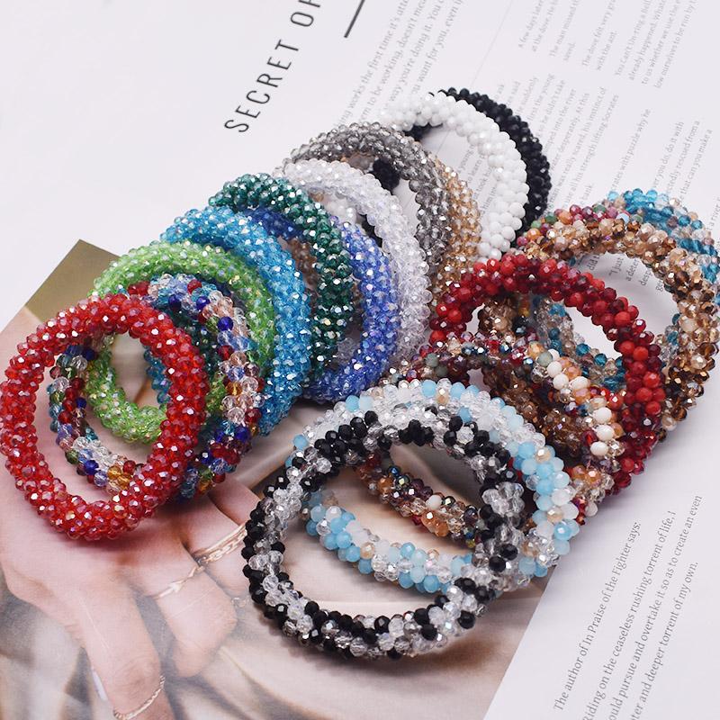 Trendy Bead Bracelet Elastic Handmade Strand Bracelets for Women Gift New Hair Accessory Glass Beads Bracelet