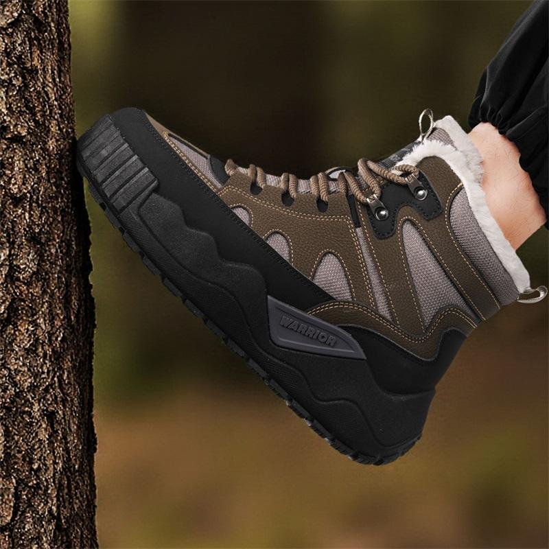 Warrior Warm Durable Height-Increasing Non-Slip Supportive Balance Cotton Fashion Versatile Trendy Casual Classic Retro Snow Boots WXY-M365N02M