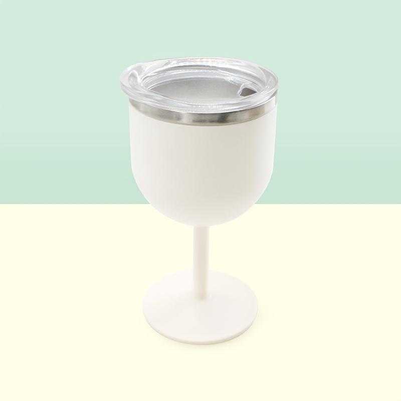 1Pc, 4oz High Aesthetic Value Water Cup With A Tall Handle, 304 Stainless Steel Inner Lining, Transparent Lid, Available In Multiple Colors, Suitable