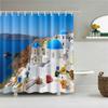 3D European Rural Town Flowers Landscape Printing Bathroom Waterproof Shower Curtain Polyester Curtain Home Decoration Curtain
