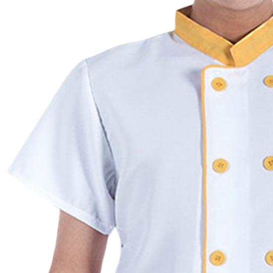 Chef-Oberteil, kontrastfarben, Stehkragen, Gastronomie, leicht zu waschen, Chef-Hemd, Arbeitskleidung