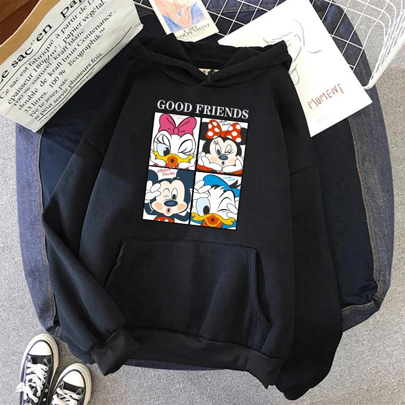 New Comfortable Versatile Couple Printed Hoodie Pocket Kawaii Loose Fashion Top Men's Sweatshirt Cartoon Winter and Autumn Casua