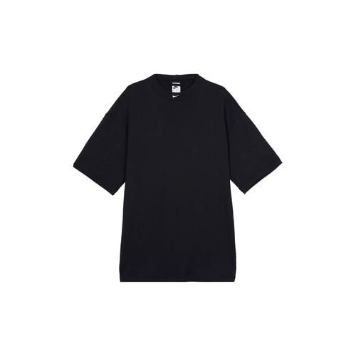 

Nike Solid Color Logo Pullover Loose Fit Short Sleeve T-Shirt for Men L чёрный