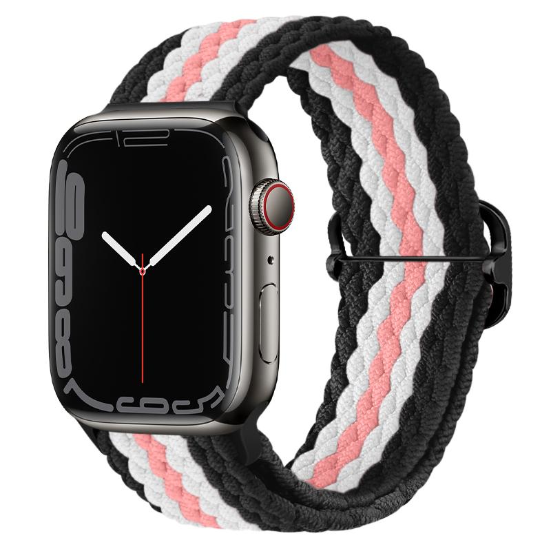 Braided Loop Strap for Apple Watch Band 44mm 40mm 49mm 45mm 41mm 46mm 42 38mm Nylon Bracelet iWatch Series Ultra 10 9 8 7 6 5 SE