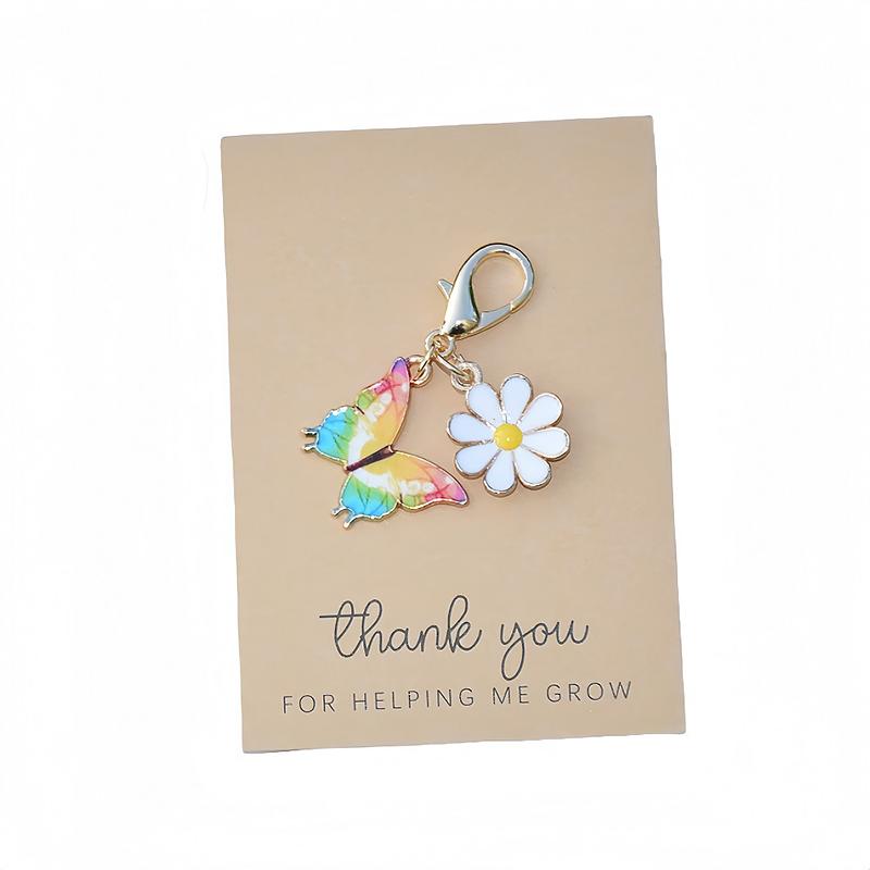 1PC DIY Gift Butterfly Design Pendant Keychain Marker Metal Creativity Keychain Party Daisy Cute
