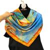 Spring and Autumn Versatile Travel Silk Scarf Temperament Elegant 90 Square Scarf Simulation Silk Scarf Wholesale Advanced Trend Celebrity Shawl