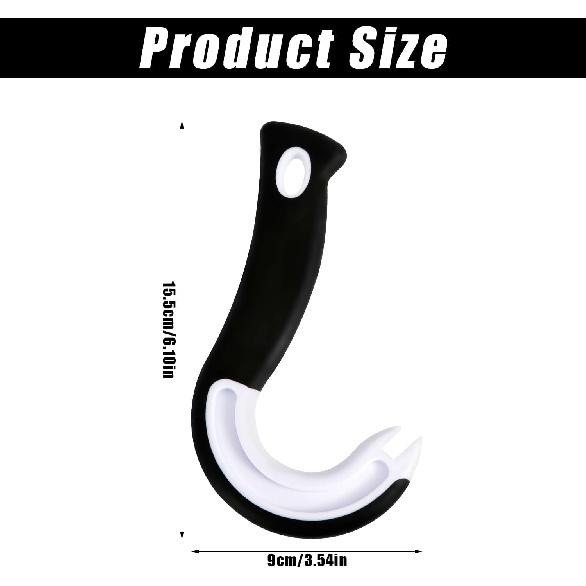 Easy Open Ring Pull Can Opener, J Hook Can Opener Pull Tab No-Slip Rubber Grip Jars Can Lid Lifter Manual Ring Top Soda Tin Bottle Opener Tool for