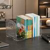 Clear Stationery Organizer Magazine Holder, 3/4-Compartment Desk Organizer, Vertical Bookend File Desktop Document Storage Rack Sorter Holder