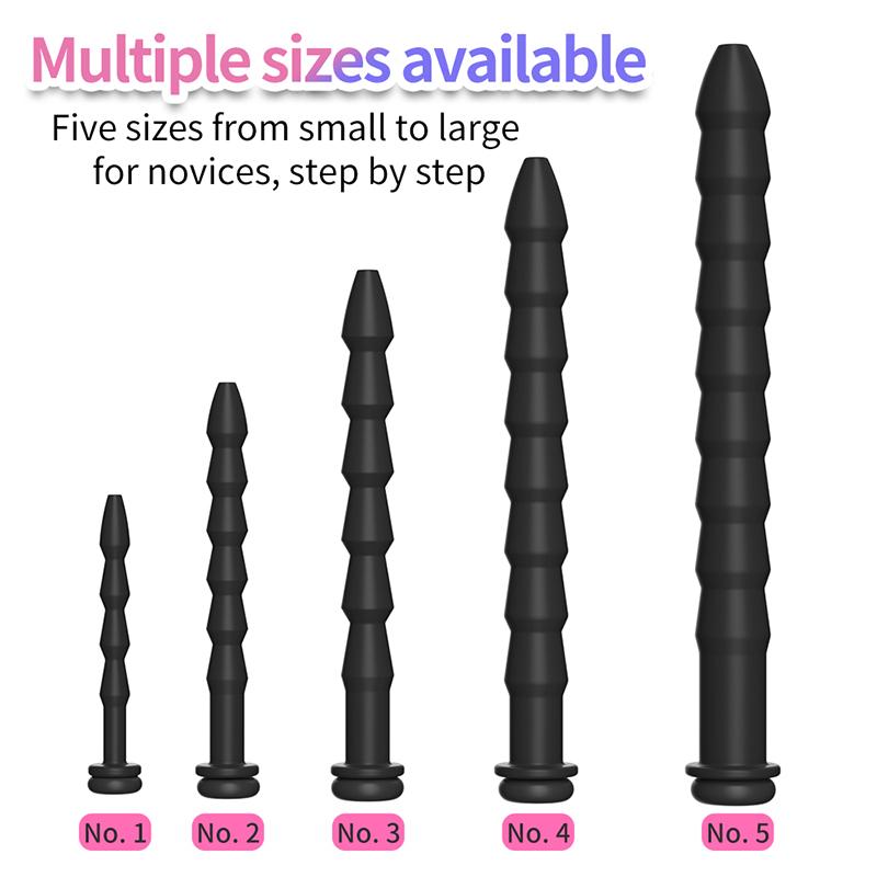 5 Sizes Curved Urethral Sound Penis Insert Stimulation Dilator Chastity Catheter Hollow Penis Plug With Stopper Sex Toys For Men