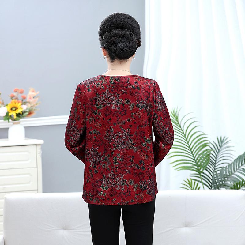 

Plus Size 7XL Mom s Autumn Long Sleeve Top for Middle-Aged & Elderly 2XL