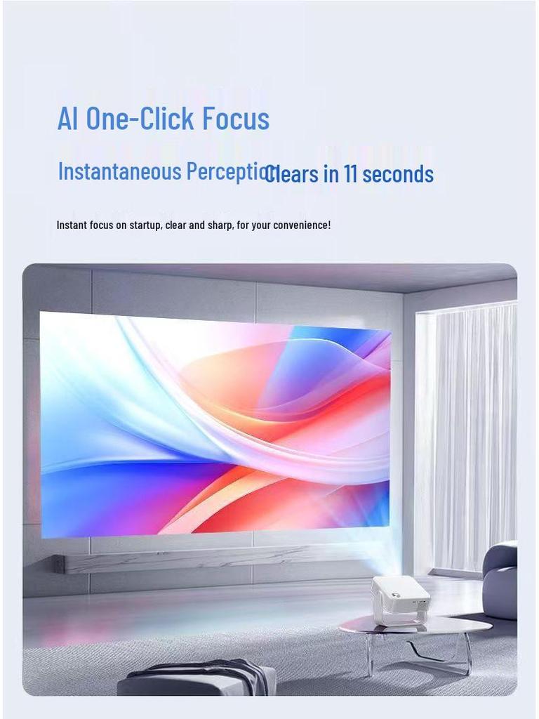 Compact Home & Dormitory Projector: Phone/Computer Connect, Screen Mirroring for Wall/Ceiling
